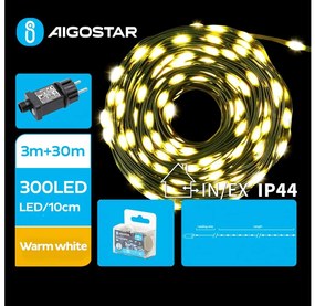 Aigostar B.V. Aigostar - LED Vonkajšia vianočná reťaz 300xLED/8 funkcií 33m IP44 teplá biela B103031S7