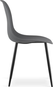 Tmavosivá stolička OSAKA s čiernymi nohami