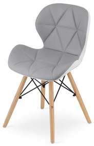 Set dvoch jedálenských stoličiek LAGO ekokoža sivo/biele (2ks)