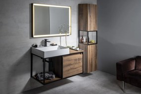 Sapho Sapho, SKARA skrinka 35x171x32cm, 2x dvierka, ľavá/pravá, čierna mat/dub Alabama, CG010-2222