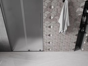 Mexen Velar, posuvné sprchové dvere do otvoru 100 cm, 8mm sklo námraza, brúsený grafit, 871-100-000-31-95