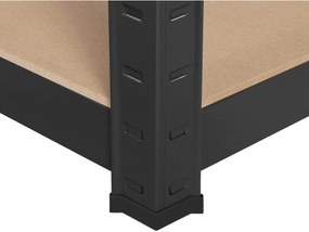 MEGA HIT: Regál 1500x700x300 mm lakovaný 4-policový, nosnosť 700 kg - ČIERNY