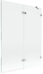 Mexen Lunar, 2-krídlová vaňová zástena pravá 130 x 150 cm, číre sklo, chrómová, 897-130-100-01-00-P