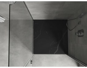 Mexen Hugo, štvorcová sprchová vanička SMC 80 x 80 cm, čierny kameň, 42758080