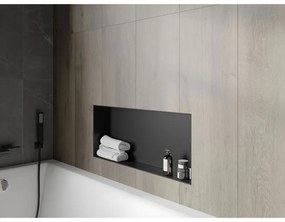 Mexen X-Wall-NR, polička na zapustenie pod obklad bez goliera 75 x 30 cm, čierna matná, 1971753010