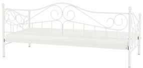 Kovová jednolôžková posteľ s roštom Daina 90x200 cm - biela