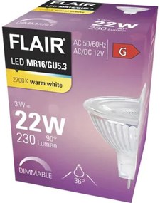LED žiarovka FLAIR MR16 GU5,3 / 3 W ( 22 W ) 230 lm 2700 K stmievateľná