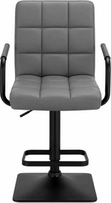 LuxuryForm DESIGN Barová stolička VERONA BLACK na čiernej hranatej podstave - sivá