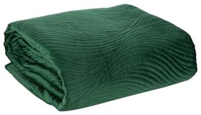 Kvalitný prešívaný prehoz na posteľ tmavo zelenej farby