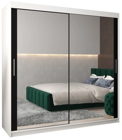Šatníková skriňa 200 cm Toki 3 (Biela matná + Čierna matná). Akcia -20%. Vlastná spoľahlivá doprava až k Vám domov. 1065098