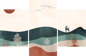 Obraz - Ilustrovaná krajina (90x60 cm)