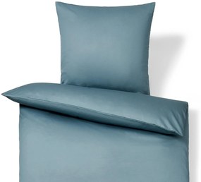 Posteľná bielizeň z bavlny a saténu, modrá, štandardná veľkosť