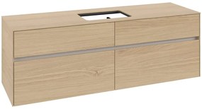 VILLEROY &amp; BOCH Collaro závesná skrinka pod umývadlo na dosku (umývadlo v strede), 4 zásuvky, 1600 x 500 x 548 mm, Nordic Oak, C12000VJ