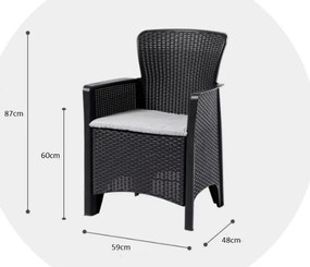 Komplet záhradného nábytku čiernej farby