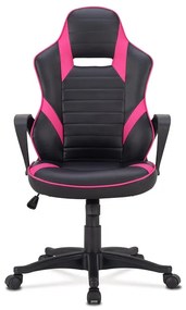 BONTEC Herné kreslo, hojdací mechanizmus, čierna ekokoža, KA-Y207 PINK Farba: Čierna