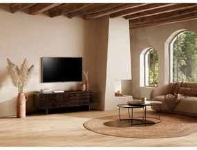 Tmavohnedý TV stolík z mangového dreva 145x48x40 cm Kalai – MOME