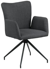 Tmavosivé čalúnené jedálenské kreslá v súprave s podrúčkami 2 ks Laura – Actona