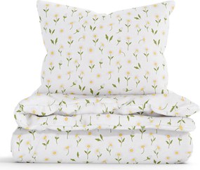 Francúzske bavlnené obliečky Renforcé - Sedmokrásky biele