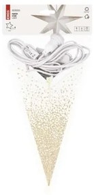 EMOS Závesná papierová vianočná hviezda, 1xE14, 60 cm, zlatá s trblietkami na okrajoch