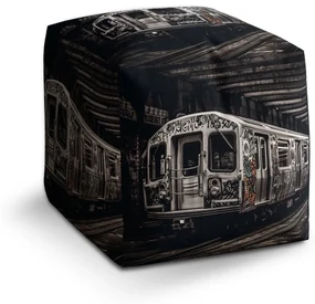 Sablio Taburet Cube Mestské metro s graffiti: 40x40x40 cm