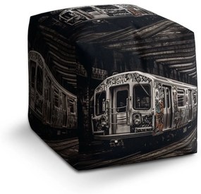 Sablio Taburet Cube Mestské metro s graffiti: 40x40x40 cm
