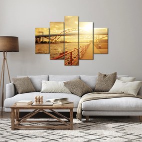 Obraz mosta pri západe slnka (150x105 cm)
