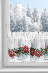 KRÁTKA VIANOČNÁ ZÁCLONA NA PÁSKE XMAS5 150X30 CM VZOROVANÁ