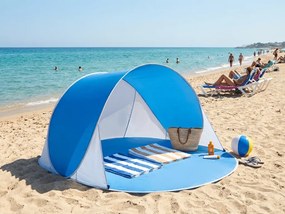 Samorozkladací plážový stan SUNSHADE 190x120 cm, modrá/biela
