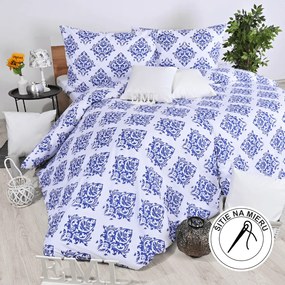Obliečky bavlnené Atény modré EMI: Francúzsky set1 200x220 + 2x (70x90)