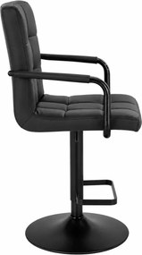 LuxuryForm DESIGN Barová stolička VERONA BLACK na čiernom tanieri - čierna
