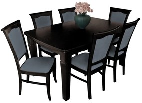 Jedálenský stôl a stoličky - RK030, Morenie: biela, Dostupné poťahy: Granada 2725