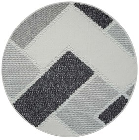 Dekorstudio Moderný okrúhly koberec LINDO 8877 - sivý Priemer koberca: 120cm