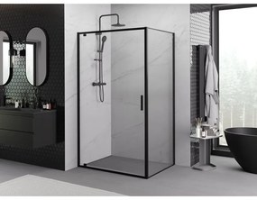 Mexen Exo, sprchovací kút s krídlovými dverami 70 x 90 cm, 6mm číre sklo, čierny profil, 8181-070-090-70-00
