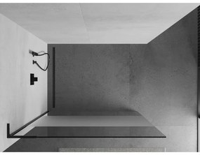 Mexen Kioto L, sprchová zástena Walk-In 100 x 200 cm, 8mm číre sklo-námraza, čierny profil, 800-100-103-70-35