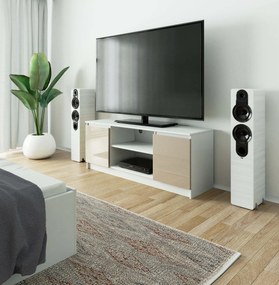TV stolík Dariel  (biela + cappuccino lesk). Vlastná spoľahlivá doprava až k Vám domov. 1069886