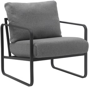 Design-Shop Kreslo Manea - látka / kov - Tmavo sivá