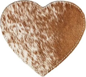 Sada podtáciek Love z hovädzej kože Brown (4 ks) - 13 * 13 * 3 cm