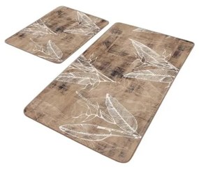 Hnedé zamatové kúpeľňové predložky v súprave 2 ks 60x100 cm – Mila Home