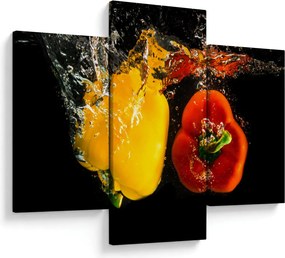 Obraz - papriky vo vode (90x60 cm)