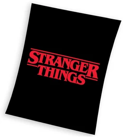Detská mikroplyšová deka 130 x 170 cm - Stranger Things Black