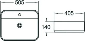Mexen ALBA umývadlo, 50x40 cm, čierna matná, 21955085