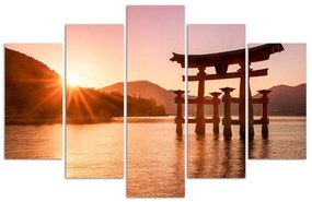Obraz na plátně pětidílný Krajina Japonsko - 200x100 cm