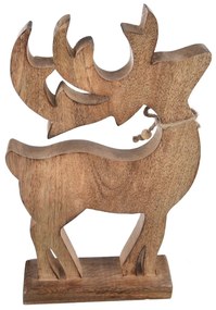 4Home Dekorácia z mangového dreva Snowflake Deer, 33 cm