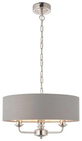 Endon 94377 - Luster na reťazi HIGHCLERE 3xE14/40W/230V šedá/lesklý chróm