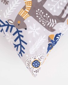 Vianočná obliečka na vankúšik Velvet 40 × 40 cm - Sob modrý