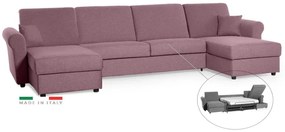 Sedacia súprava na každodenné spanie SAVONA U - rozkladacia, levanduľová (penelope 15), 140