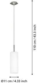 EGLO 85977 - luster na lanku TROY 3 1xE27/60W biela