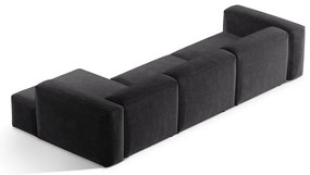 Tmavosivá menčestrová rohová pohovka (pravý roh/s leňoškou) Bergamo – Cosmopolitan Design