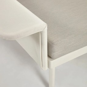 Biela hliníková záhradná rohová pohovka so stolíkom Kave Home Zaltana