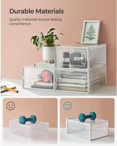 Stohovateľné botníky, sada 18 ks, priehľadné